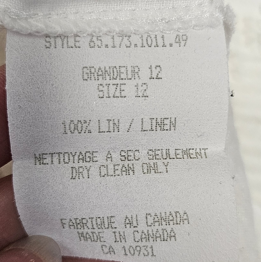 White Ruffled Linen Blouse - Picture 8 of 8